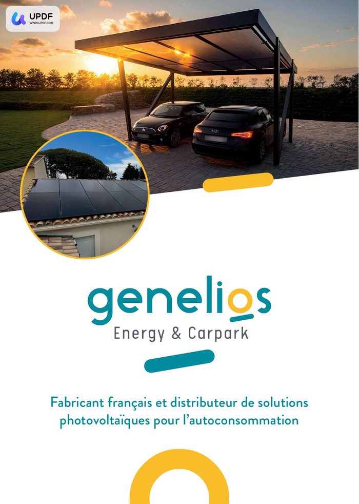 Couverture, Energy & Carpark, solutions photovoltaïques, Genelios